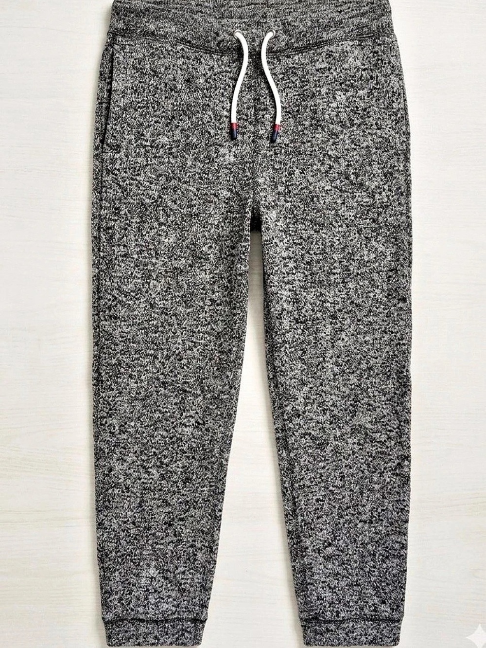 Thick, Cozy Gap Kids Gray & Black Marled Knit Jogger Pants, Kids XXL 14/16